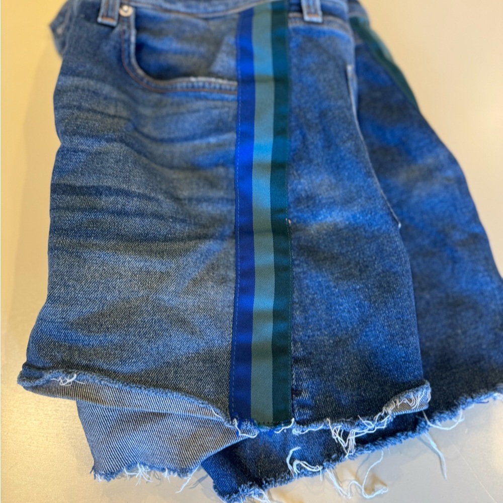 Hudson Jeans Blue Jean Shorts with Frayed Hem
